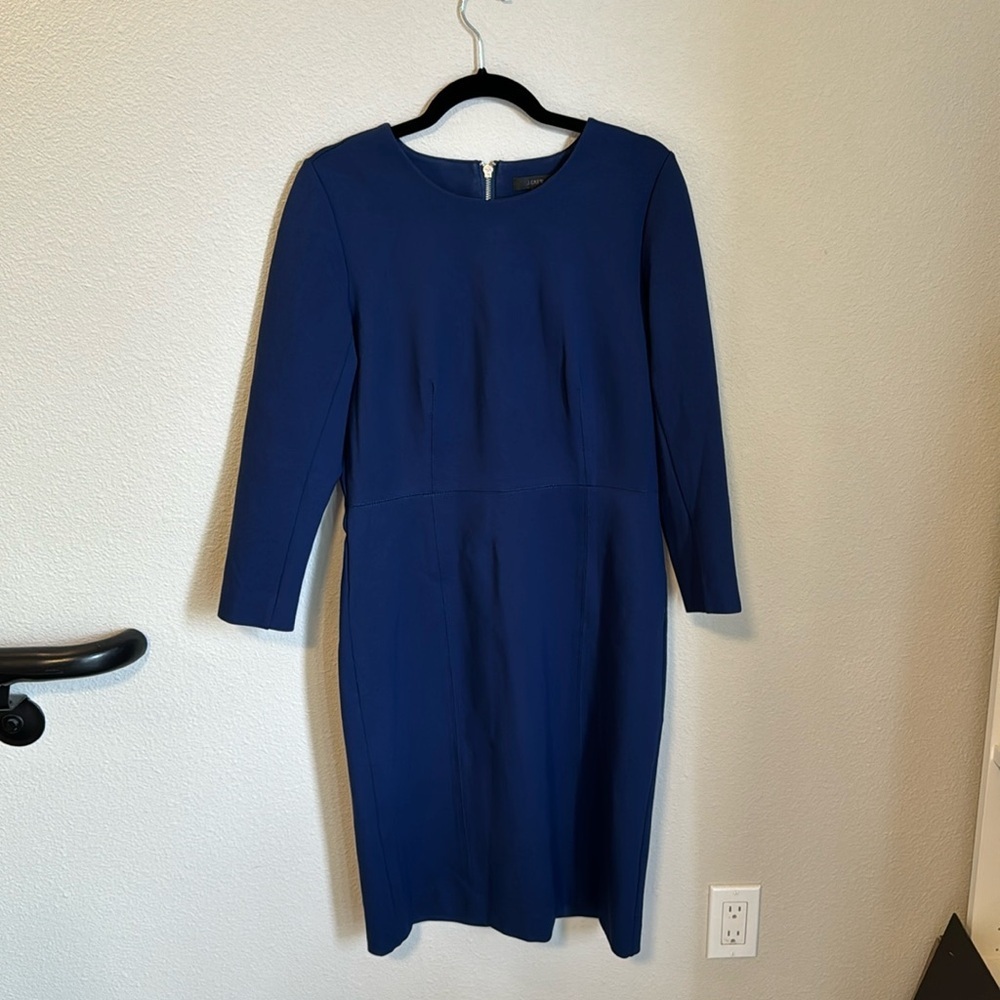 JCrew Stretchy Blue Work Dress